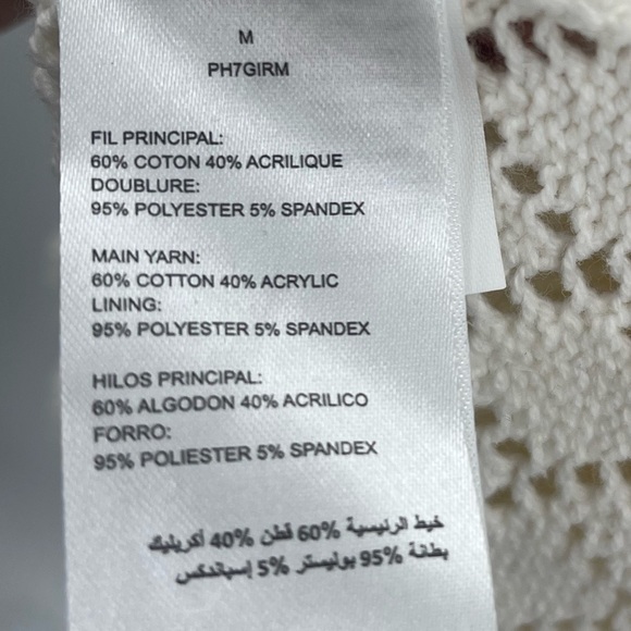 Manoush Embellished Ruffle Knit Midi Dress Long Sleeve Ivory Knit Dress Medium - Picture 6 of 9